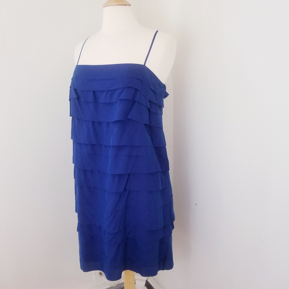 Loft Tiered Y2K Blue Slip dress Women's size 8